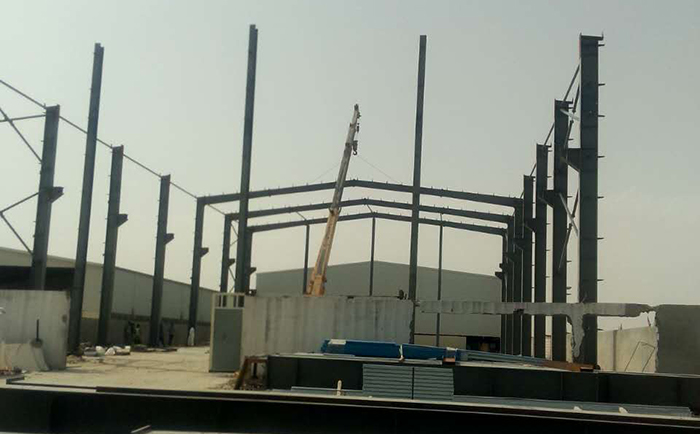 沙特钢结构车间施工